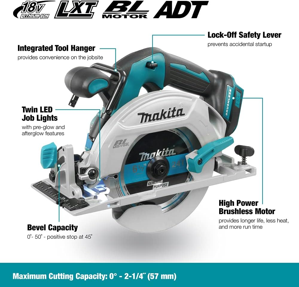 Makita DHS680Z 18V LXT Brushless Circular Saw 165mm – Tool Only (No Battery or Charger)