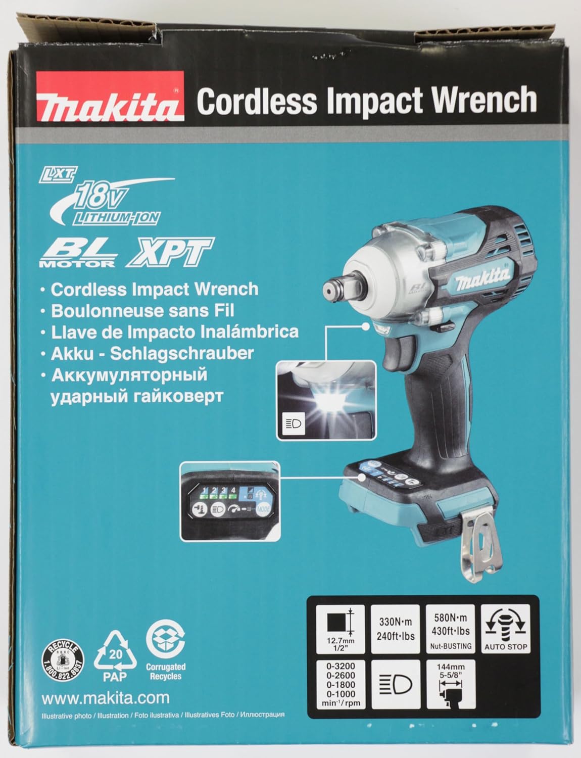 Makita 18V DTW300Z Brushless Cordless Impact Wrench – Tool Only + Makpac Type 2 Case