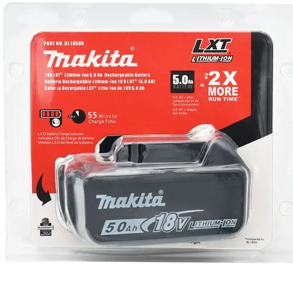 Makita 18V 5.0Ah Lithium-Ion Battery Twin Pack – High-Capacity Power for LXT Tools (Compatible with BL1860B, BL1860, BL1850)