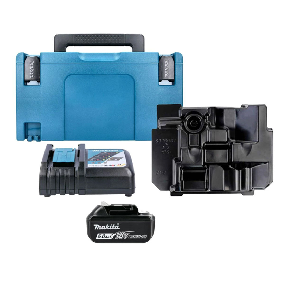 Makita 18V LXT Power Kit – Includes 5.0Ah Battery, Rapid Charger, Type 3 Makpac Case with Custom Inlay